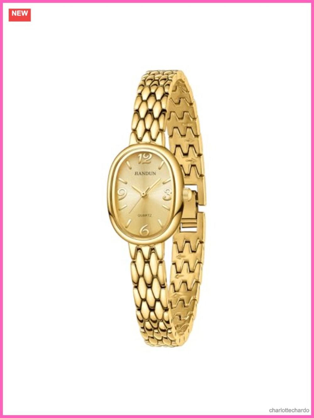 JIANDUN Vintage Small Gold Women's Watch Stainless Steel Bracelet